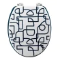 Abattant wc charnieres metal 37.5 x 46 cm mdf imprime Labyrinthe