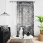 Lot de 2 Voilages a oeillets 140 x 240 cm voile sablé imprimé Cabana Noir