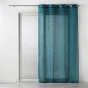 Voilage a oeillets 140 x 280 cm effet lin tissé Zazy Bleu