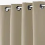 Lot de 2 rideaux grande hauteur à œillets 140 x 280 cm polyester Essentiel Beige