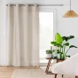 Panneau a oeillets 140 x 240 cm effet lin tisse cloris Taupe