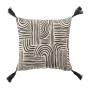 Coussin dehous. pompons 45 x 45 cm polycoton imprime Pandore Noir