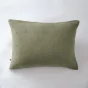 Taie d'oreiller brodée en gaze de coton 50 x 70 cm Gaïa Boho Vert kaki