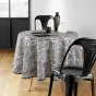 Nappe ronde (0) 180 cm polyester imprime pandore Noir
