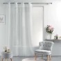 Rideau voile a oeillets 140 x 240 cm voile sablé Melusine Blanc