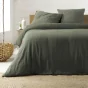 Parure de lit 260 x 240 cm double gaze coton uni 57 fils Angelia Kaki