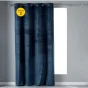 Lot de 2 Rideaux tamisant 140 x 240 cm velours doux Velvetine Bleu