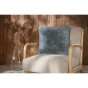  Coussin Déhoussable 45 x 45 cm en Fausse Fourrure – Bleu artic Sven