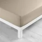 Drap housse 2 personnes 140 x 200 cm uni 57 fils lina Sable