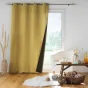 Lot de 2 rideaux à oeillets 140x 260 cm doublés polaire thermique Jupiter Ocre