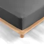 Drap housse 1 personne 90 x 190 cm percale uni 78 fils percaline Acier