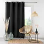 Lot de 4 Rideaux à Œillets - 140 x 260 cm - Microfibre Légère - Noir Absolu