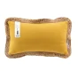 Coussin déhousssable passepoil 30 x 50 cm polycoton +jute Akina Ocre