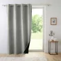 Lot de 2 Rideaux isolant thermique a oeillets 140 x 260 cm velours relief Polarchic Gris