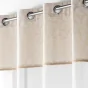 Voilage a oeillets 140 x 240 cm voile sablé + haut en jute Bahina Blanc