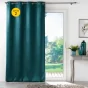 Lot de 2 rideaux 100% occultant 135 x 240 cm velours frappé Anthéa Pétrole