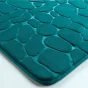 Tapis de bain 50 x 120 cm microfibre unie relief ricochet Bleu/emeraude