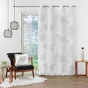 Rideau a oeillets 140 x 260 cm polyester imprime esquisse Blanc