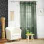 Voilage a oeillets 140 x 240 cm voile sable+franges zagora Kaki