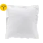 Lot de 2 Taies d'oreiller 63 x 63 cm en percale uni 78 fils Blanc