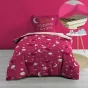 Pack Housse de couette enfant Phosphorescente 140 x 200 cm  Moonlight Rose + Drap housse 90x190 Rose