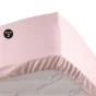 Lot de 2 Drap housse 100% percale ultra doux 160 x 200 cm 78 fils bonnet 30 cm Rose