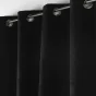 Rideau tamisant à œillets bouclette unie Wooly Noir 140 x 240 cm