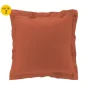 Lot de 2 taies d'oreiller 63x63 cm percale uni 78 fils Teracotta