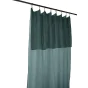 Rideau ajustable + 8 anneaux pince gaze de coton 140 x 300 cm Bleu canard
