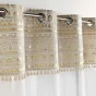 Lot de 2 Voilages a oeillets 140 x 240 cm voile sablé + pompon Sundore