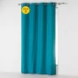 Lot de 2 Rideaux uni 140x 260 cm Absolu en microfibre Bleu