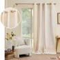 Lot de 2 Rideaux a oeillets 140 x 240 cm polycoton Imprime Palmier Saharis