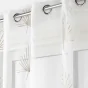 Voilage a oeillets 140 x 240 cm voile sablé brodé Palmaris Beige