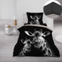 Pack parure de couette 140 x 200 cm 100% coton Coumba + drap housse 90 x 190 cm Noir
