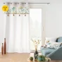 Lot de 2 Rideaux tamisant a œillets 140 x 240 cm poly coton + Pompons Dilaris