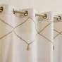 Rideau a oeillets 140 x 240 cm polycoton uni+jute+pompons lacia Sans