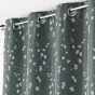 Rideau a oeillets 140 x 260 cm polyester imprime appliqué Sakura Anthracite