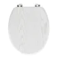 Abattant wc charnieres metal 37.5 x 46 cm mdf effet bois strata Blanc