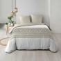 Pack parure de couette 220 x 240 cm Sybille + drap housse (140) Beige