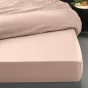 Drap housse 1 personne 90 x 190 cm percale uni 78 fils percaline Nude