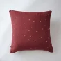 Taie d'oreiller gaze de coton brodée fil or 60 x 60 cm Gaia Chic Lie de vin