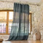 Lot de 2Rideau ajustable + 8 anneaux pince 140 x 270 cm lin lavé français luxe soline Ardoise
