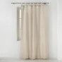 Rideau a passants+pompon blanc 140 x 240 cm polycoton uni cyrine Sans