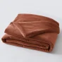 Bout de lit 90 x 200 cm velours de coton césar terracotta Orange
