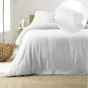 Pack housse de couette 240 x 220 cm gaze de coton + drap housse 140x190 cm Blanc