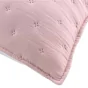 Housse de coussin 60 x 60 cm microfibre bicolore Mellow chic Rose/blanc