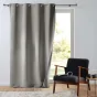 Lot de 2 Rideaux tamisant 135 x 260 cm isolant thermique Micropolar Gris