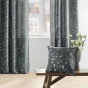 Lot de 2 Rideaux a oeillets 140 x 260 cm polyester appliqué Sakura Anthracite