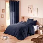 Pack Housse de couette 240 x 220 cm Gaze de coton + drap housse 140x190 Bleu