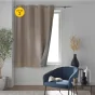 Lot de 2 Rideaux a oeillets 140 x 180 cm 100% occultant thermique Crepuscule Beige